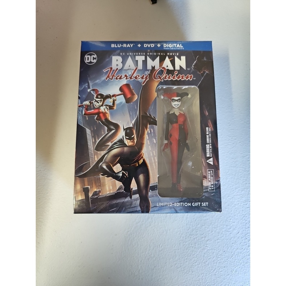 Batman and Harley Quinn (Blu-ray/DVD) with Action Figure-NEW-Free Box Shipping